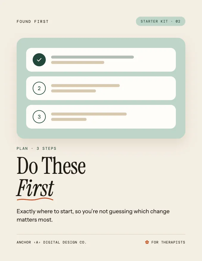 Do These First Plan